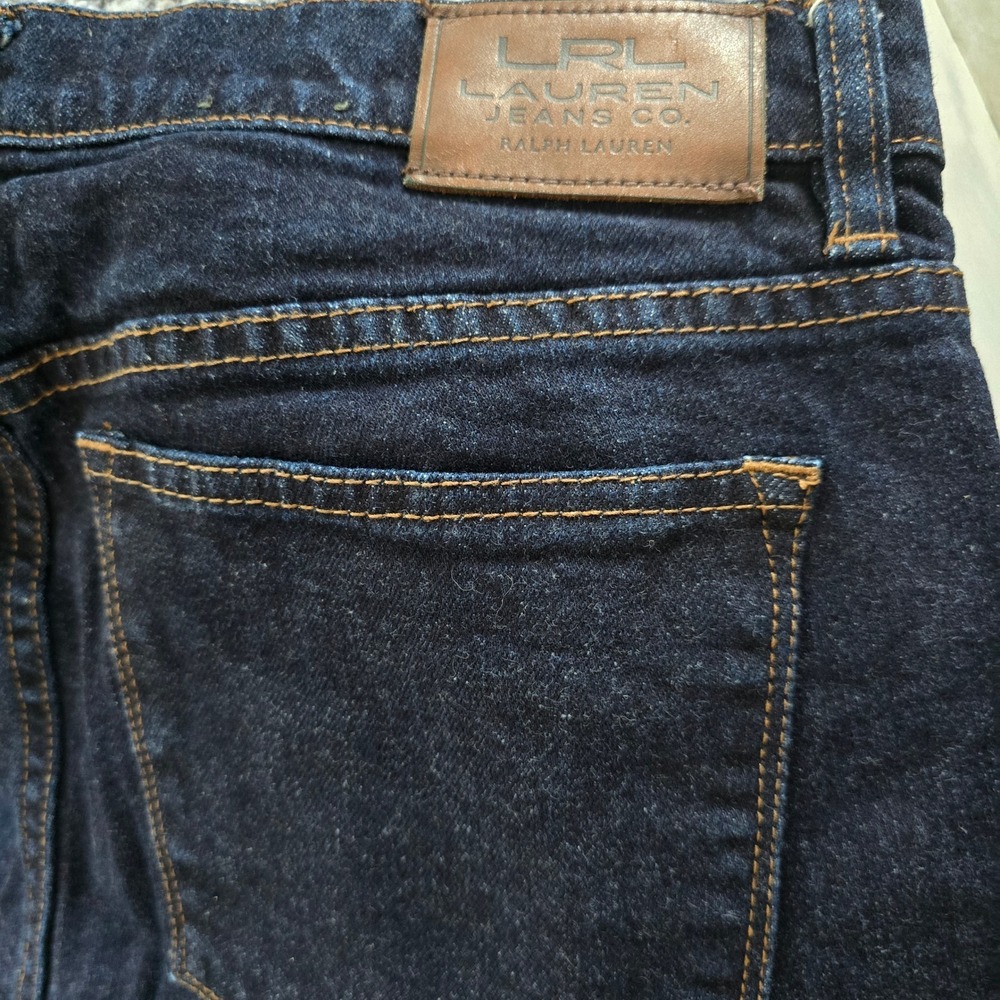 Lauren Ralph Lauren Jeans Co Womens 12 Dark Indigo Straight Leg Denim Blue Pants - Picture 9 of 9